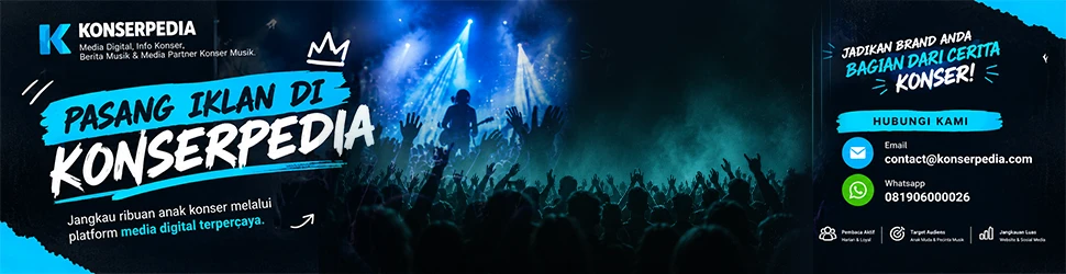 Banner iklan Premium Top Banner Konserpedia untuk promosi brand, media digital info konser dan berita musik